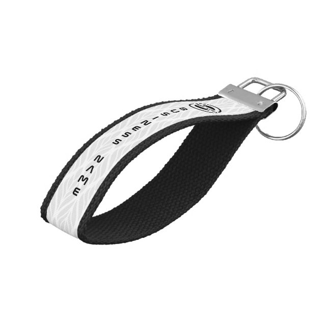 Your Logo Business | Minimalist Floral Wrist Keychain (Angled Up)
