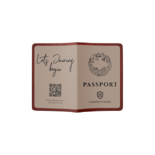 Your Logo Business Modern Barcode Quotes Passport Holder