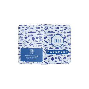 Your Logo Business   Modern Initial Name Passport Holder