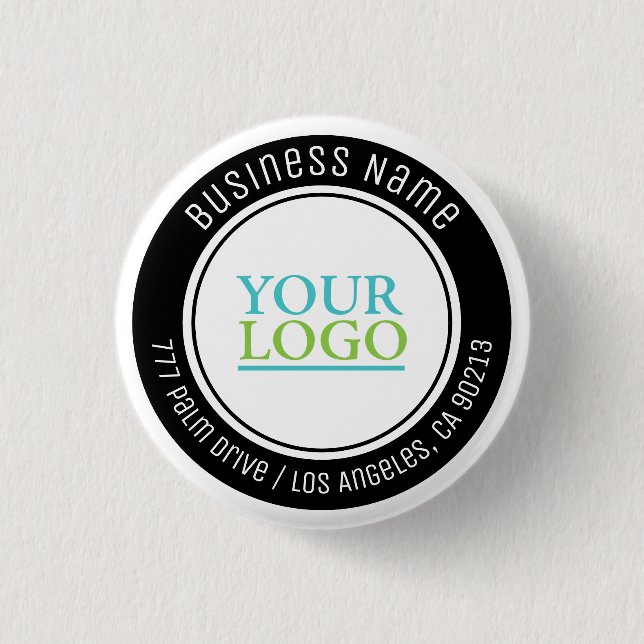 Your Logo, Business Name, Address, or Any Text Button (Front)
