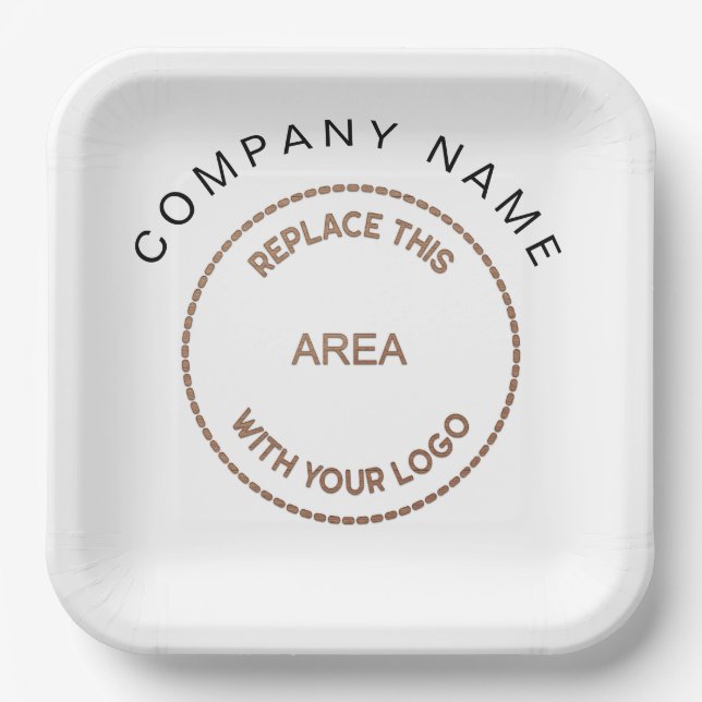 Your Logo Business Name Company Paper Plates (Front)