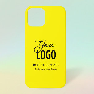 Your Logo & Business Name Etc. Bright Yellow iPhone 12 Case