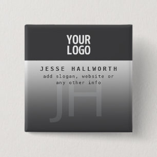 Your Logo, Business Name & Monogram Button