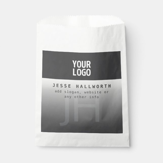 Your Logo, Business Name & Monogram  Favor Bag (Front)
