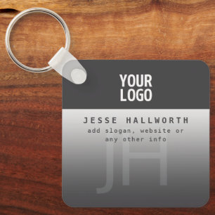 Your Logo, Business Name & Monogram  Keychain