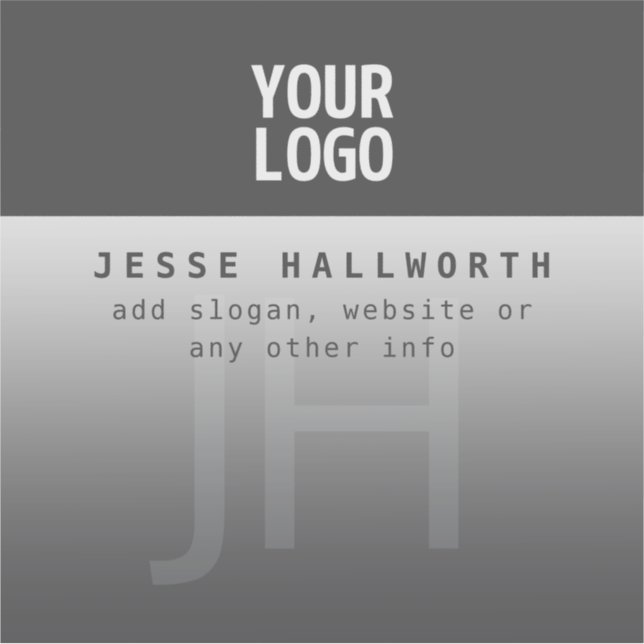 Your Logo, Business Name & Monogram  Sticker (Front)