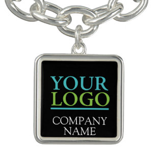 Your Logo, Business Name Promo, DIY, Black Bracelet