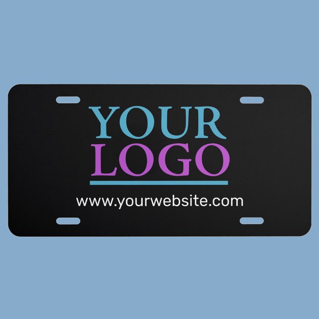 Your Logo, Business Name Promo, DIY Message, Black License Plate (Creator Uploaded)