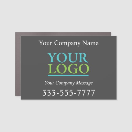 Your Logo Business Name Promo DIY Message Dk Grey Car Magnet