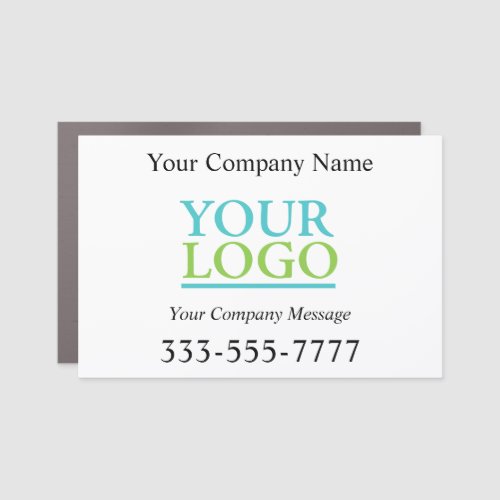 Your Logo Business Name Promo DIY Message White Car Magnet