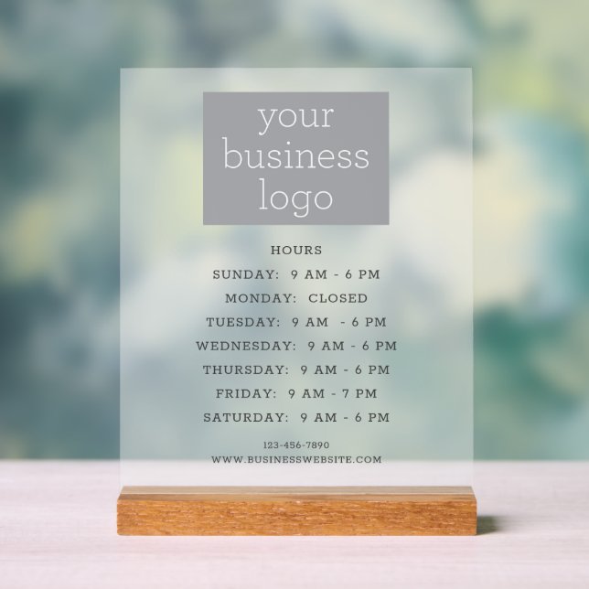 Your Logo Business Office Hours Welcome Sign (Neutral)