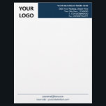 Your Logo Business Office Letterhead Choose Colors<br><div class="desc">Your Colors and Font - Custom Simple Personalized Modern Design Business Office Letterhead with Logo - Add Your Logo - Image / Business Name - Company / Address - Contact Information - Resize and move or remove and add elements / image with customization tool. Choose Your Elemant and Text Colors...</div>