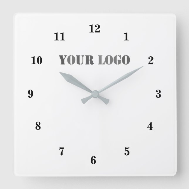 Your Logo Business Office Personalized Promotional Square Wall Clock (Front)