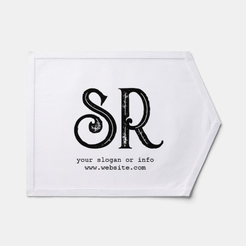 Your Logo Business Professional black  white Pennant