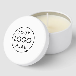 Your Logo Business Professional Minimalist White Mini Candle Favors