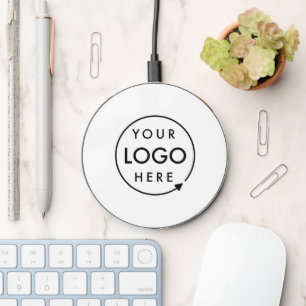 Your Logo Business Professional Minimalist White Wireless Charger