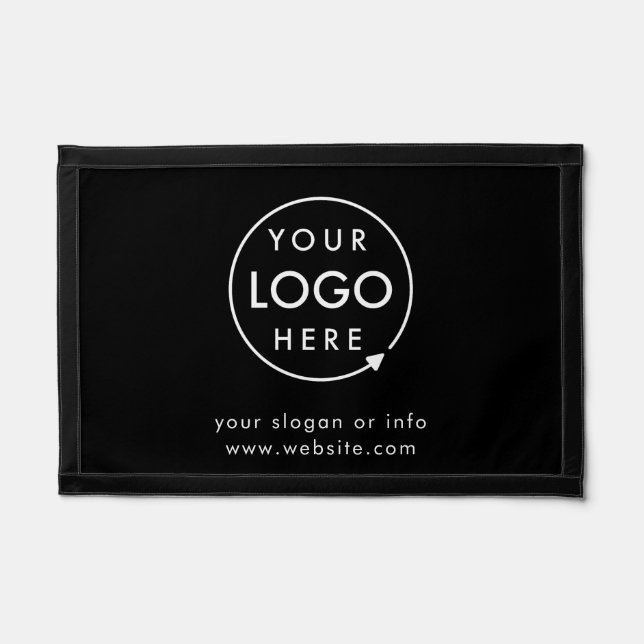Your Logo Business Professional Modern Black Pennant (Front)