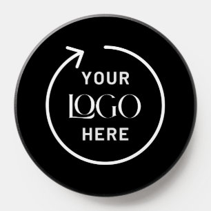 Your Logo   Business Professional Modern Black PopSocket