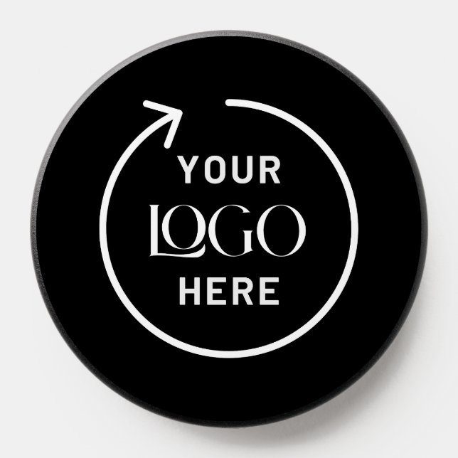 Your Logo | Business Professional Modern Black PopSocket (Popsocket)