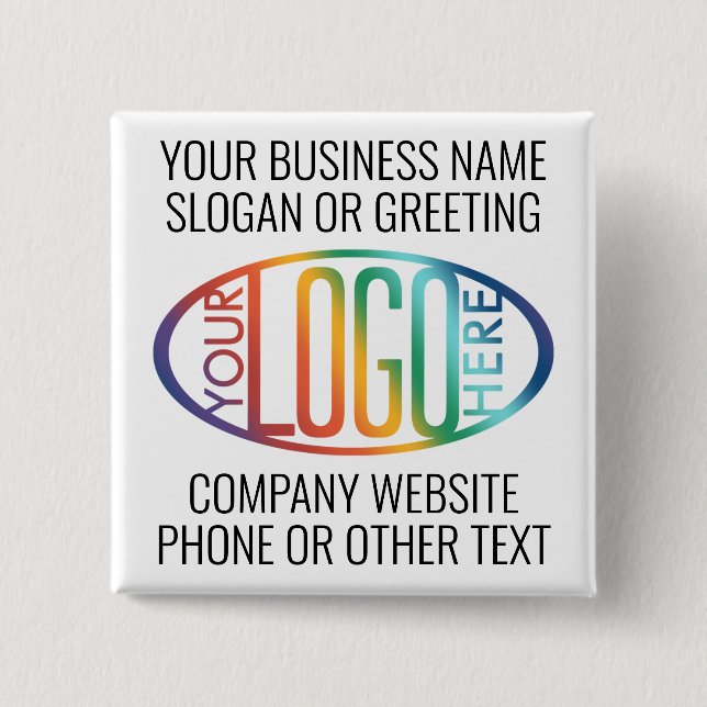 Your Logo Business Promotional Company Branded Button (Front)