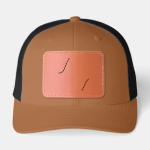 Your logo business simple minimal name date  leather patch hat