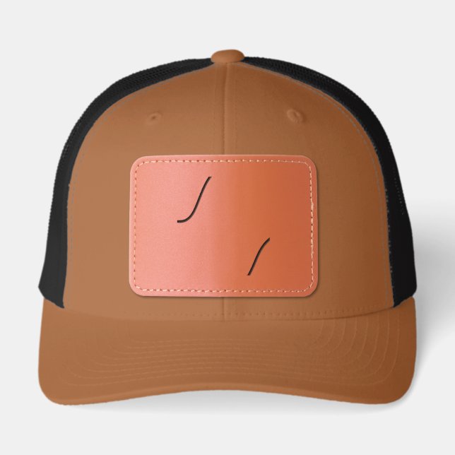 Your logo business simple minimal name date  leather patch hat (Front)