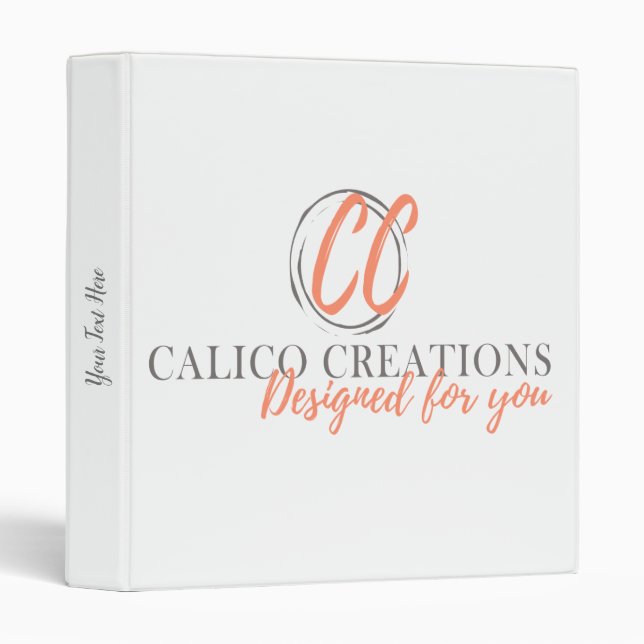 Your Logo Business Template Custom Personalized 3 Ring Binder (Front/Spine)