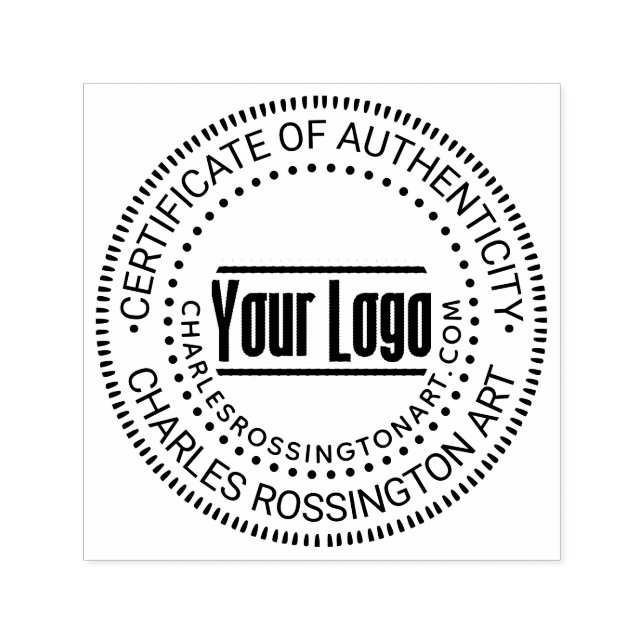 Your Logo “Certificate of Authenticity” Name URL Self-inking Stamp (Design)