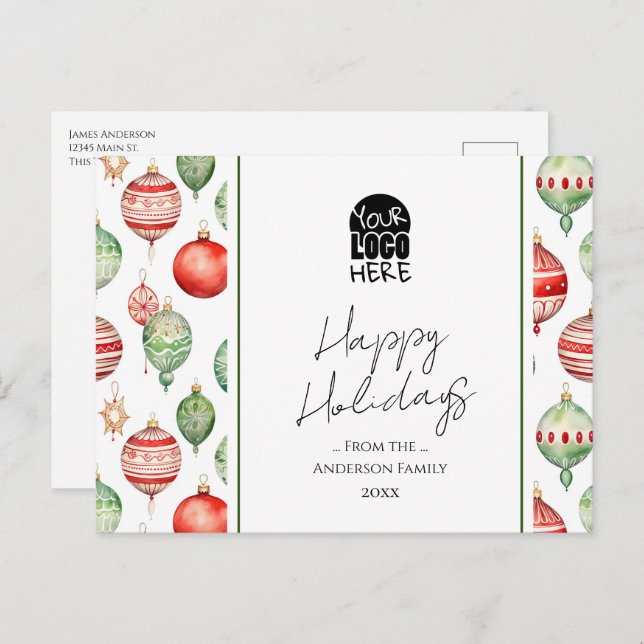Your Logo Christmas Greetings  Postcard (Front/Back)