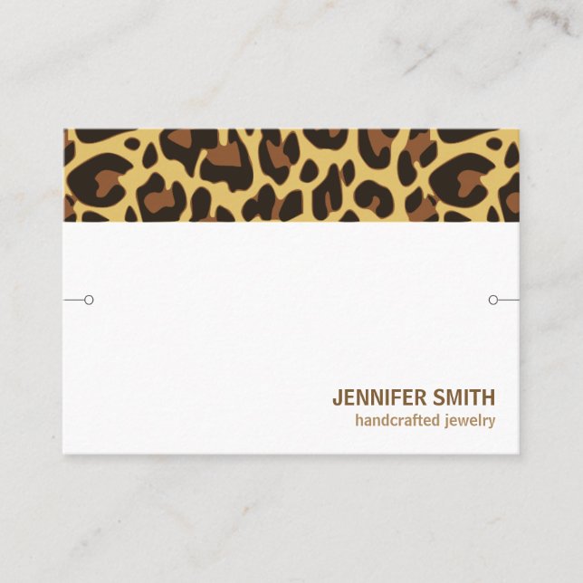 Your Logo Classic Leopard Print Bracelet Holder Business Card (Front)