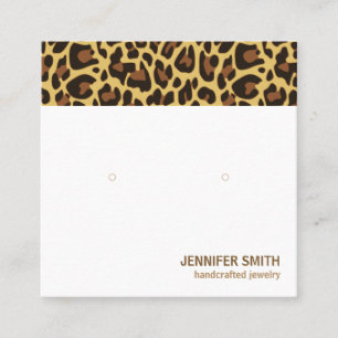 Your Logo Classic Leopard Print Earrings Display Square Business Card