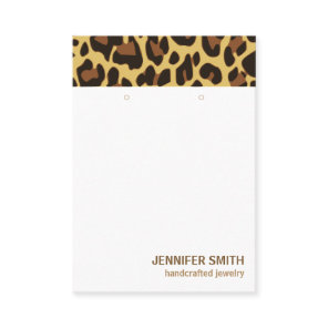 Your Logo Classic Leopard Print Earrings Holder Business Card