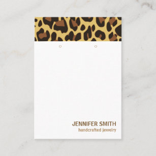 Your Logo Classic Leopard Print Earrings Holder Business Card