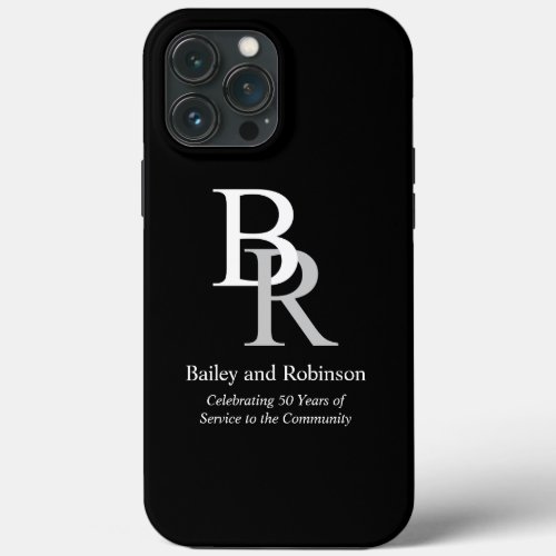 Your Logo Company Name and Tag Line Black iPhone 13 Pro Max Case