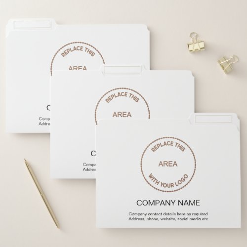 Your Logo Company Name Contact Details File Folder