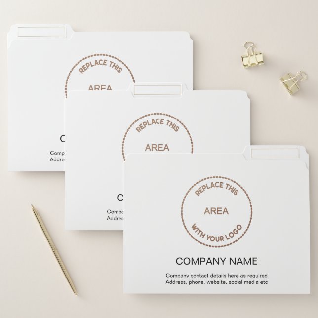 Your Logo Company Name Contact Details File Folder (Set)