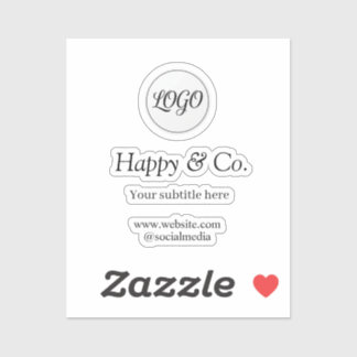 your logo company name subtitle website social sticker