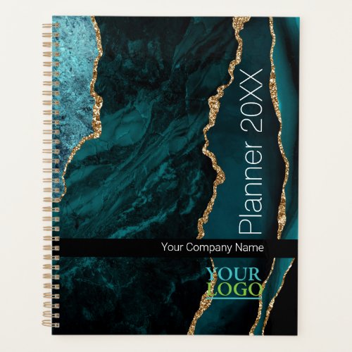 Your LogoCompany NameYearTeal Gold Grn Bk Agate Planner