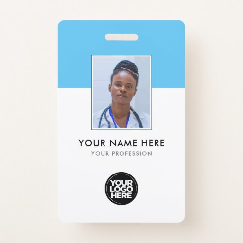 Your Logo Corporate Business Health Light Blue Badge