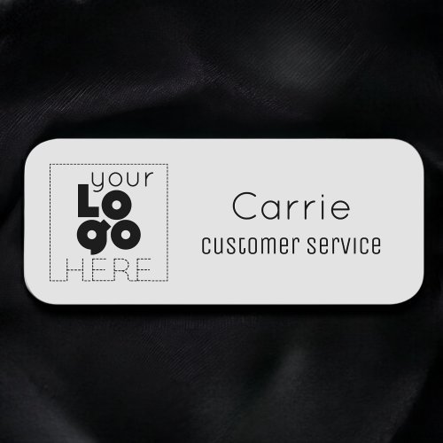 Your Logo Custom Black on White Staff Name Tag