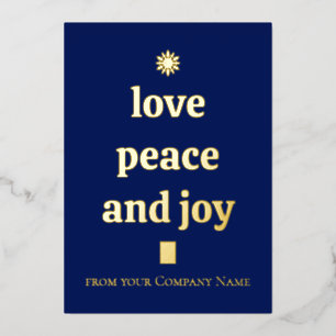 Your Logo Custom Business Minimalist Gold  Foil Holiday Card