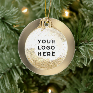 Your Logo Custom Christmas Ball Any background Ceramic Ornament