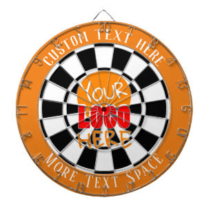 Your Logo Custom Orange and White Dart Board