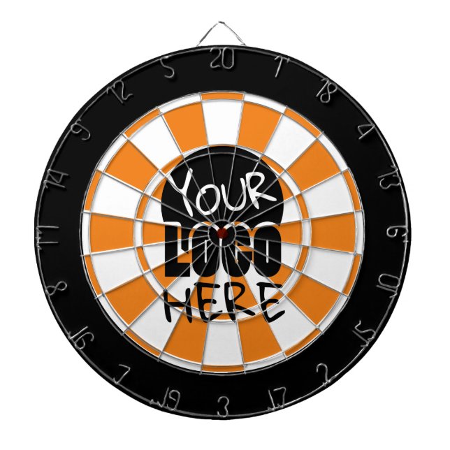Your Logo Custom Orange and White Dart Board (Front)