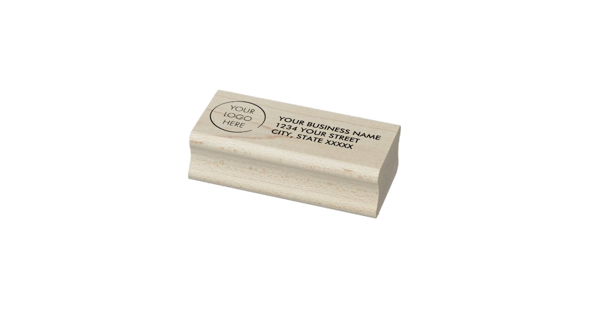 Create Your Own Custom Logo & Business Details Rubber Stamp, Zazzle