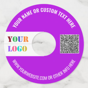 Your Logo Custom Text and QR Code Wine Glass Tags