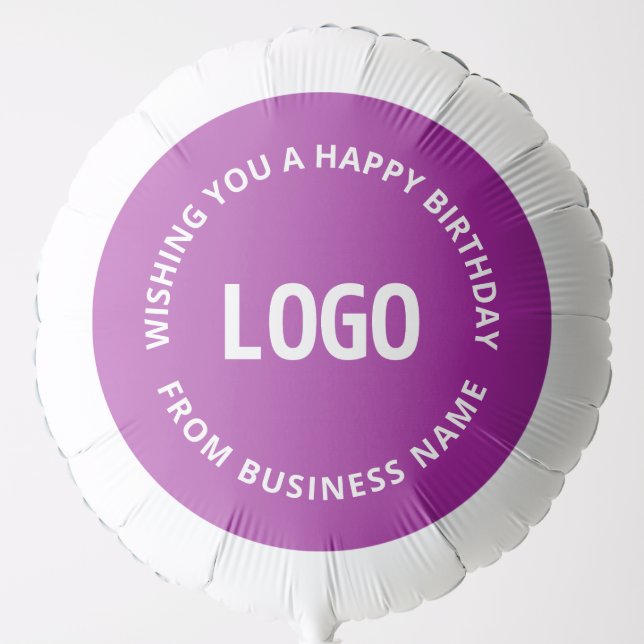 Your Logo & Custom Text | Happy Birthday From… Balloon (Front)