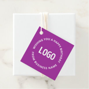 Your Logo & Custom Text Happy Birthday From… Favor Tags