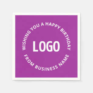 Your Logo & Custom Text Happy Birthday From… Napkins