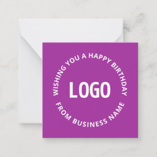 Your Logo & Custom Text | Happy Birthday From… Note Card